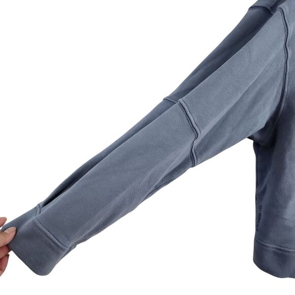 11 Honore Sweater Womens 2 Blue Pullover Relaxed Slouchy Longsleeve Cotton - Picture 4 of 10